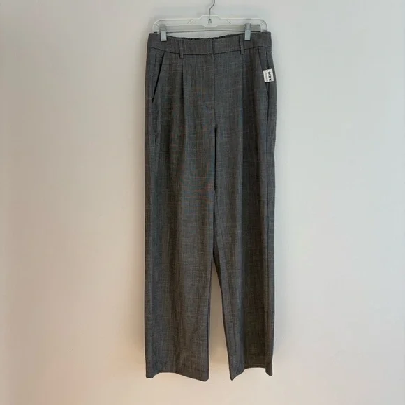 Old Navy Taylor Wide Leg Trouser Pants Gray Minimalist Career Basic Medium NWT - Picture 2 of 10